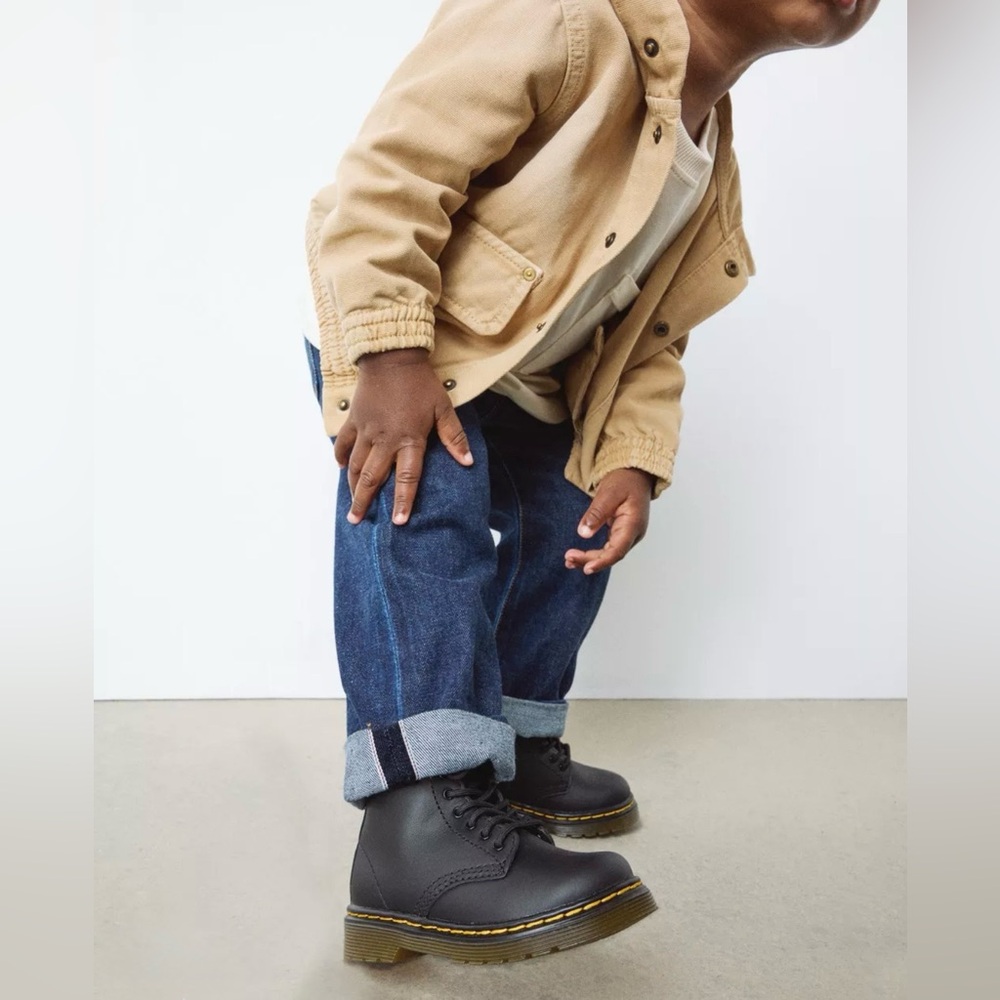 Dr. Martens Airwair Toddler 1460 Softy T Leather Lace Up Boots Size:9‎ NEW